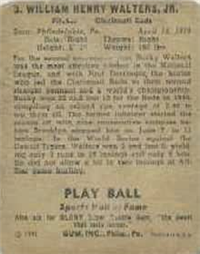 1941 Play Ball Sports Hall Of Fame 3 Bucky Walters HOF