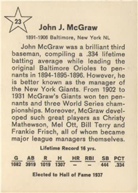 1961 Golden Press Baseball 23 John McGraw HOF