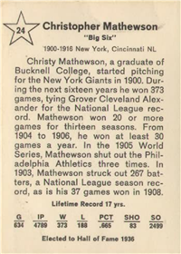 1961 Golden Press Baseball 24 Christy Mathewson HOF