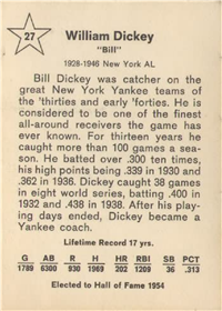 1961 Golden Press Baseball 27 Bill Dickey