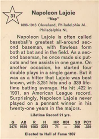 1961 Golden Press Baseball Card  #31  Nap Lajoie  (Hall of Fame)