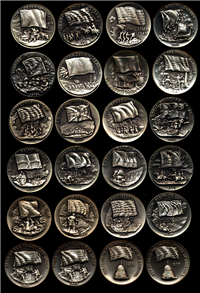 National Flags Foundation 1st Edition Sterling Silver Medals Collection  (Wittnauer Mint, 1969)