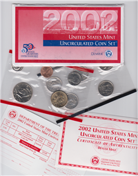 2002 50 State Quarters  Uncirculated Coin Set (red envelope 10 coins)