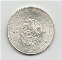 10 DIEZ Pesos Hidalgo Silver Coin  (Mexico, 1956)