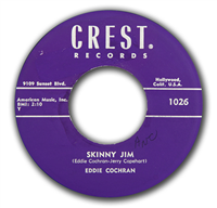 EDDIE COCHRAN     Skinny Jim    (Crest 1026,  1956)   45 RPM Rockabilly Record