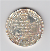 Libert Mint 1986 One Ounce Pure Silver 999+ Medal