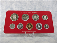 REBULIC OF MALTA 9 Coin Decimal Proof Set (Franklin Mint, 1976)