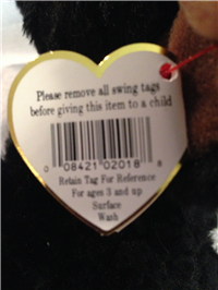 ASHES THE BLACK DOG  Beanie Baby #2018     (Ty, Inc., 1995)