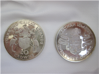Churchill Silver 2 Coin Set 20 Crown Turks & Caicos Islands & $25 Cayman Proofs (Royal Canadian Mint, 1974)