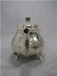 Floral Cross Hatching Sterling 5" X 7 1/4" Tea Pot   (Tiffany & Co, #4531) 