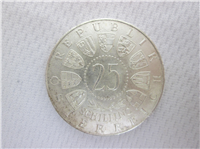 AUSTRIA 1963 25 Schilling Prince Eugen von Savoyen Commemorative Coin 1663-1736