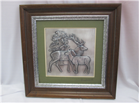 THE EUROPEAN STAG by Donald Richard Miller Silver Wall Sculpture  (Franklin Mint, 1977)