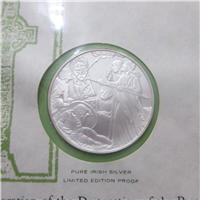 St. Patrick's Day Irish Silver Medal and First Day Cover  (Franklin Mint, 1974)
