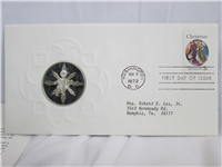 Postmasters of America Special Christmas Issue Silver Medal and FDC  (Franklin Mint, 1972)