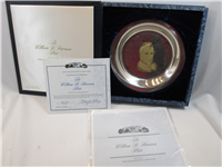 White House Historical William H. Harrison Presidential Sterling Silver Plate  (Franklin Mint, 1974)