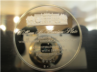White House Historical William H. Harrison Presidential Sterling Silver Plate  (Franklin Mint, 1974)