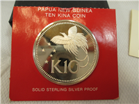 PAPUA NEW GUINEA 1975   10 Kina Proof    Silver Coin 