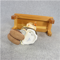 NIMBLE FINGERS Figurine with Wooden Bench (Hummel 758, TMK)