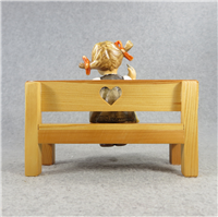 NIMBLE FINGERS Figurine with Wooden Bench (Hummel 758, TMK)