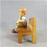 NIMBLE FINGERS Figurine with Wooden Bench (Hummel 758, TMK)