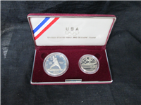 1992-S Olympic 2-Coin Silver Proof Set in Box with COA US Mint