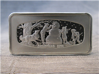 1000 Grain Christmas 'The Snowman' Ingot   (Franklin Mint, 1974)