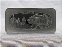 1000 Grain 'Bringing In The Gifts' Christmas Ingot   (Franklin Mint, 1980)