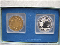 101st Airborne Army Silver & Bronze Screaming Eagle Medals Set (Medallic Art Co., 1969)