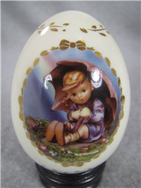 M. I. Hummel UMBRELLA GIRL Porcelain Egg (Danbury Mint, 1993)
