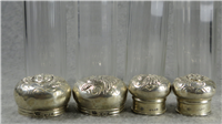 Cherub Sterling 4 Piece Vanity Glass Bottle Set  (Neal Brothers, 1901) 