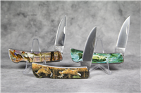 SS Folding Lockback Knife - Set of 3 - Wildlife Scenes (Ducks, Deer, Fish)