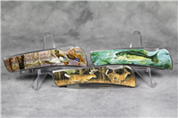 SS Folding Lockback Knife - Set of 3 - Wildlife Scenes (Ducks, Deer, Fish)