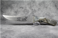 RIGID RG-27 Fixed Blade Bowie Hunting Knife with Deer & Woods Etching