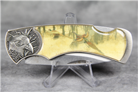 Pheasant Folding Lockback Knife in Wood Keepsake Box