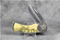 Pheasant Folding Lockback Knife in Wood Keepsake Box