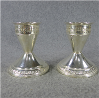 Pair of Pierced Top Sterling Silver 3 1/4" Candle Stick Holders  (Duchin Creation) 