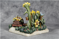SUMMER DAYS Hummelscape (Goebel 1112-D, 2004) & SUNFLOWER BOY Figurine (Hummel 2219, TMK)