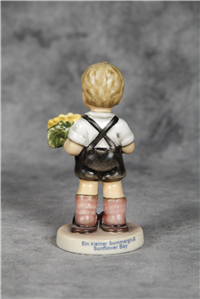 SUMMER DAYS Hummelscape (Goebel 1112-D, 2004) & SUNFLOWER BOY Figurine (Hummel 2219, TMK)