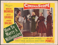 HOW TO MARRY A MILLIONAIRE  Original American Lobby Card # 3  (20th Century Fox, 1953) 