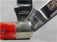 1989 KA-BAR OHO89 Smooth Red Bone Razor Jack Knife