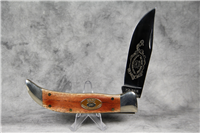 1987 KA-BAR CK87 Club Exclusive Smooth Bone Grizzly Folding Hunters Knife