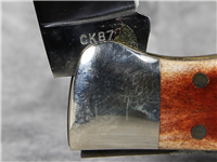 1987 KA-BAR CK87 Club Exclusive Smooth Bone Grizzly Folding Hunters Knife