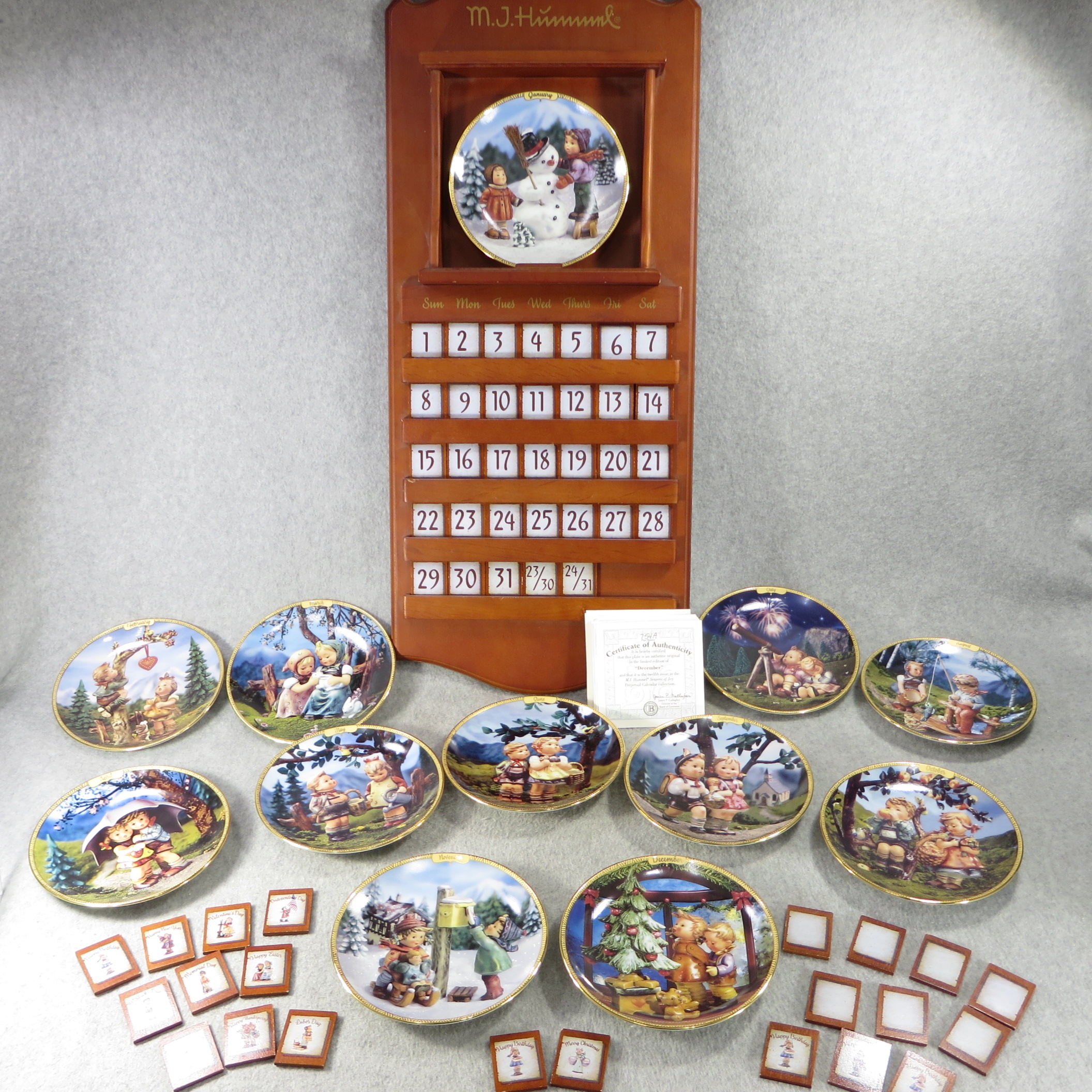 M.J. Hummel SEASONS OF JOY buy Perpetual Calendar Plate Set - The Bradford Exchange