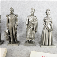 KINGS & QUEENS OF ENGLAND Fine Pewter 2-1/2 inch Statues (Franklin Mint, 1978)