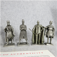 KINGS & QUEENS OF ENGLAND Fine Pewter 2-1/2 inch Statues (Franklin Mint, 1978)