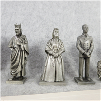 KINGS & QUEENS OF ENGLAND Fine Pewter 2-1/2 inch Statues (Franklin Mint, 1978)