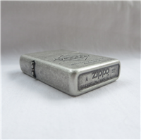 ZIPPO LOGO Street Antique Silver Plate Lighter (Zippo, 1995)