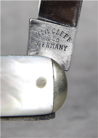 Pre-1930 VOM CLEFF & CO / LION CUTLERY Mother of Pearl Sleeveboard Knife