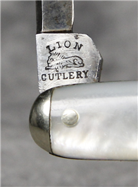 Pre-1930 VOM CLEFF & CO / LION CUTLERY Mother of Pearl Sleeveboard Knife