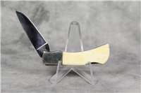 SAM McDOWELL Mallard Ducks Scrimshawed Smooth Bone Lockback